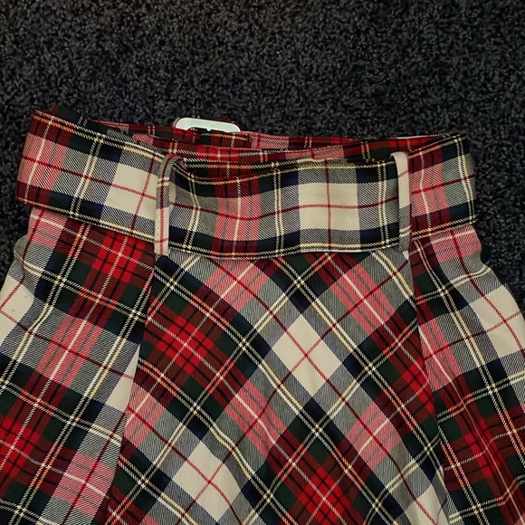 Plaid Midi Skirt with belt - Picture 6 of 8